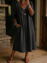 Martha | Comfortable Casual Maxi Dress – Black | The Bellemont Sisters Australia