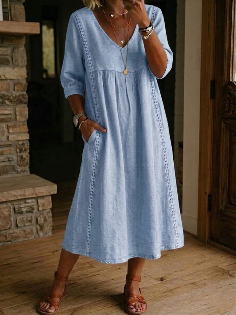 Martha | Comfortable Casual Maxi Dress – Blue | The Bellemont Sisters Australia