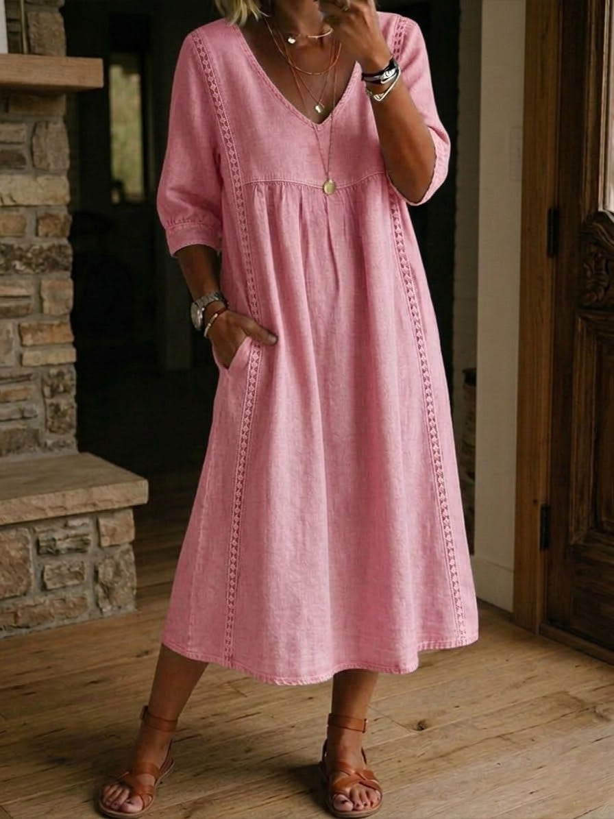 Martha | Comfortable Casual Maxi Dress – Pink | The Bellemont Sisters Australia