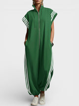 Valeria™ Zip Neck Jumpsuit – Green | The Bellemont Sisters Australia