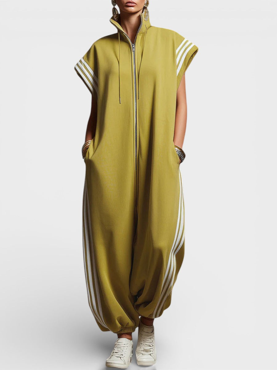 Valeria™ Zip Neck Jumpsuit – Yellow | The Bellemont Sisters Australia