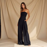 Delphine™ Strapless Jumpsuit – Black | The Bellemont Sisters Australia