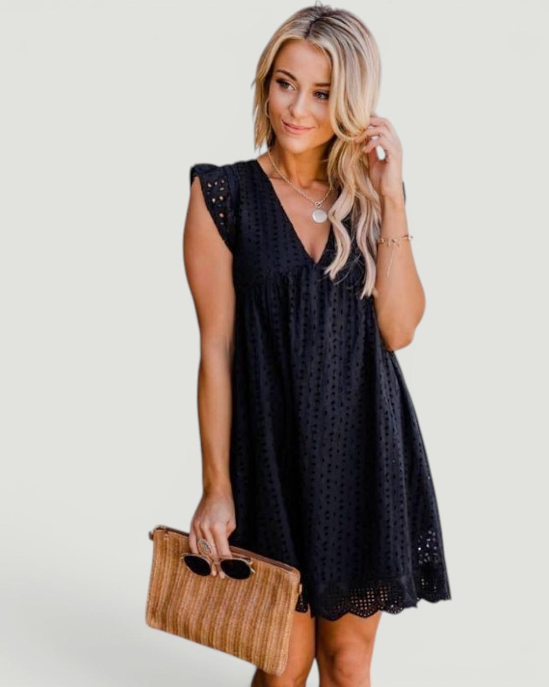Amalia™ 2-in-1 Dress with built in shorts – Black | The Bellemont Sisters Australia