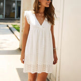 Amalia™ 2-in-1 Dress with built in shorts – White | The Bellemont Sisters Australia