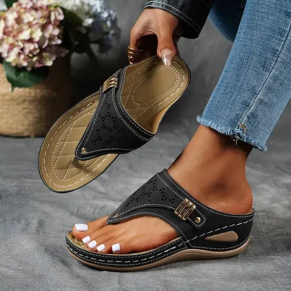 Lillian | Luxe Comfort Sandals – Black | The Bellemont Sisters Australia