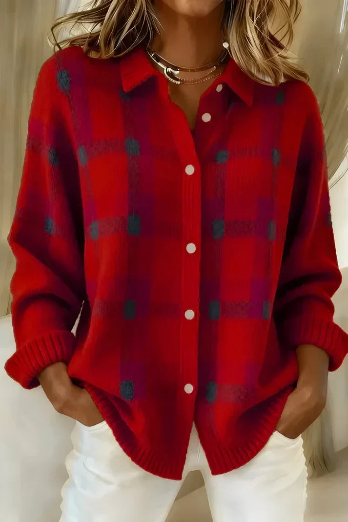 Sarah | Elegant & Cozy Cardigan – Red | The Bellemont Sisters Australia
