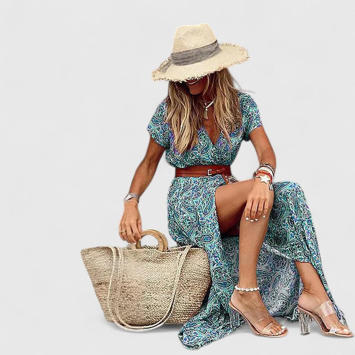 Alleta | Sophisticated Maxi Dress – Green | The Bellemont Sisters Australia