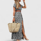 Alleta | Sophisticated Maxi Dress – Gray | The Bellemont Sisters Australia