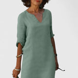Taylor | Comfortable V-Neck Dress – Green | The Bellemont Sisters Australia