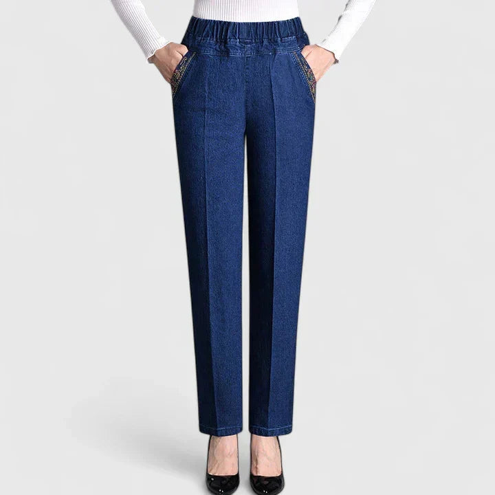 Floralyssa | Comfortable Pants – Dark Blue (Normal thickness) | The Bellemont Sisters Australia