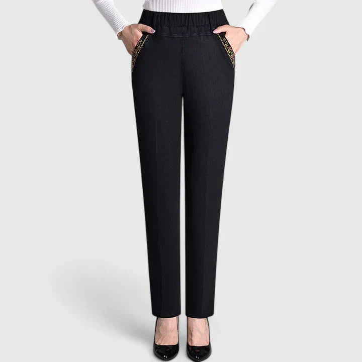 Floralyssa | Comfortable Pants – Black (Normal thickness) | The Bellemont Sisters Australia