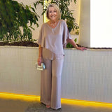 Sarina™ Elegant Two-Piece Set – Khaki | The Bellemont Sisters Australia