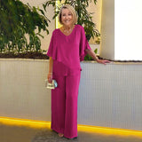 Sarina™ Elegant Two-Piece Set – Dark Pink | The Bellemont Sisters Australia