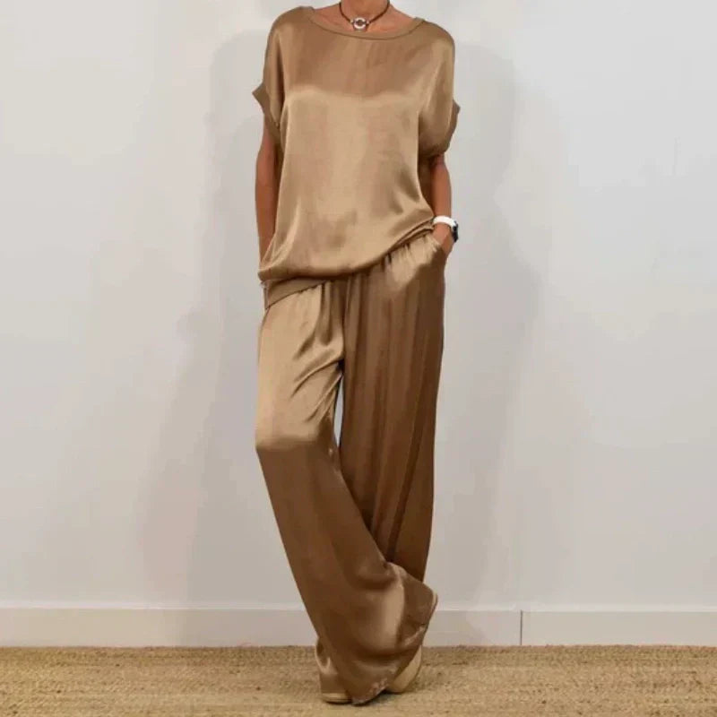Rita™ Elegant Two-Piece Set – Camel | The Bellemont Sisters Australia