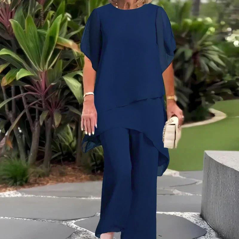 Herlene™ Elegant Two-Piece Set – Navy Blue | The Bellemont Sisters Australia