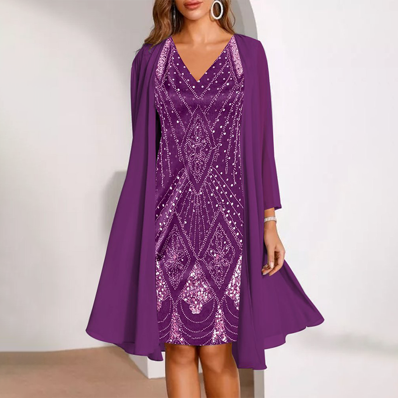 Kalie™ Elegant two-piece Dress – Purple | The Bellemont Sisters Australia