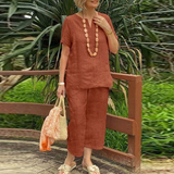 Women's Casual Top & Pants 2-Piece Set – Orange | The Bellemont Sisters Australia