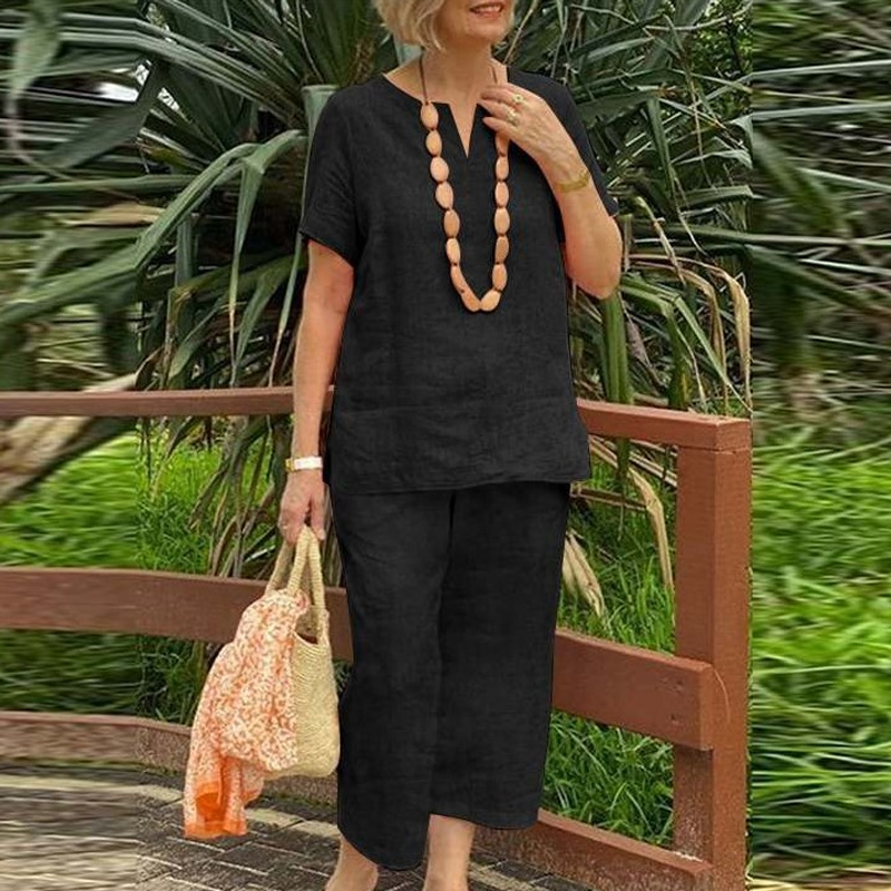 Women's Casual Top & Pants 2-Piece Set – Black | The Bellemont Sisters Australia