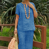Women's Casual Top & Pants 2-Piece Set – Royal Blue | The Bellemont Sisters Australia