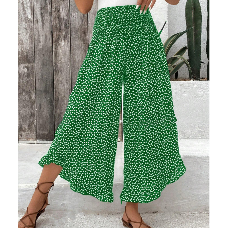 Ana - Women’s Flowy High Waist Wide-Leg Pants – Green | The Bellemont Sisters Australia