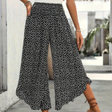Ana - Women’s Flowy High Waist Wide-Leg Pants – 🌟Black | The Bellemont Sisters Australia
