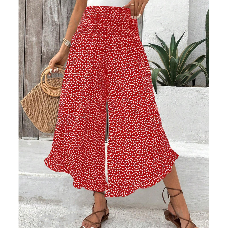 Ana - Women’s Flowy High Waist Wide-Leg Pants – Red | The Bellemont Sisters Australia