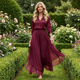 Riza - Women's asymmetrical chiffon pants with wide legs | The Bellemont Sisters Australia