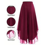 Riza - Women's asymmetrical chiffon pants with wide legs | The Bellemont Sisters Australia