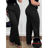 Jana - Women's High-Waist Wide-Leg Pants – Black | The Bellemont Sisters Australia