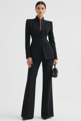Georgina | Blazer and Palazzo Pants Set – Black | The Bellemont Sisters Australia