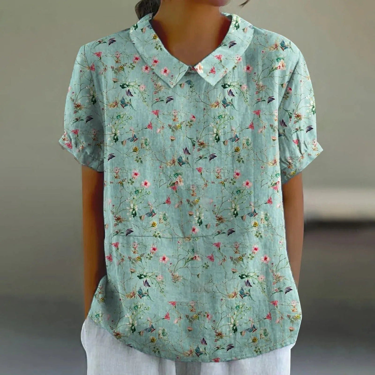 Tilda | Women's Mint Wildflower Print Blouse – Mint Wildflower | The Bellemont Sisters Australia