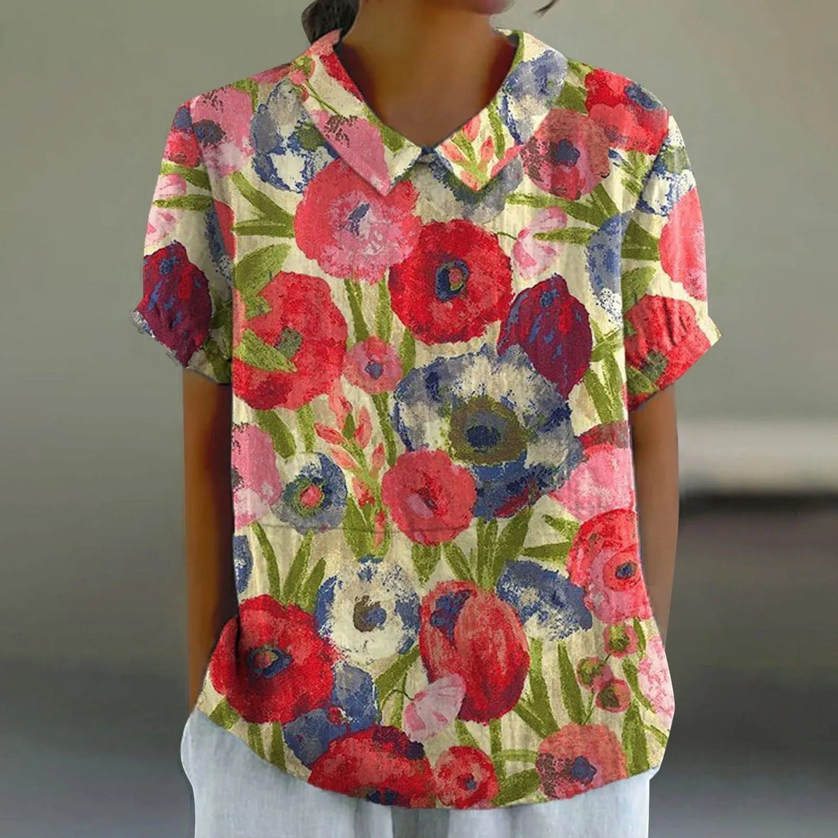 Magnolia | Women's Painted Poppy Print Blouse – Painted Poppy | The Bellemont Sisters Australia