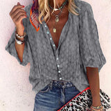 Claire | Women Printed Button Down Casual Blouse – Gray | The Bellemont Sisters Australia