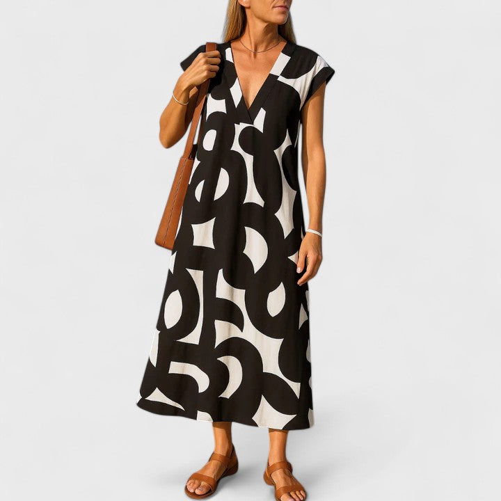 Valery | Flowing V-Neck Dress | The Bellemont Sisters Australia