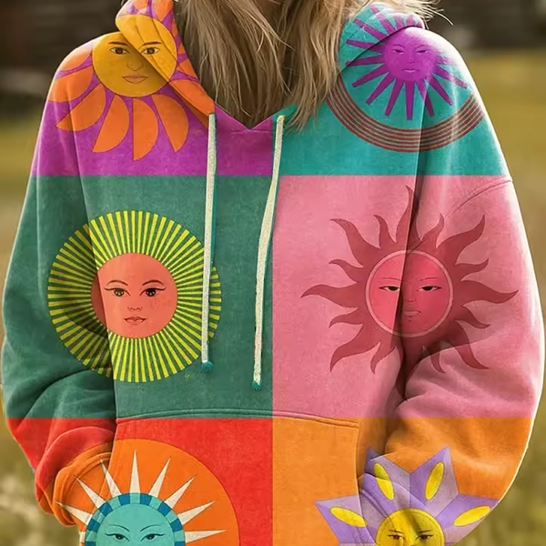 Adriana™ | Bohemian Multicolor Patchwork Hoodie – Festival Multi | The Bellemont Sisters Australia