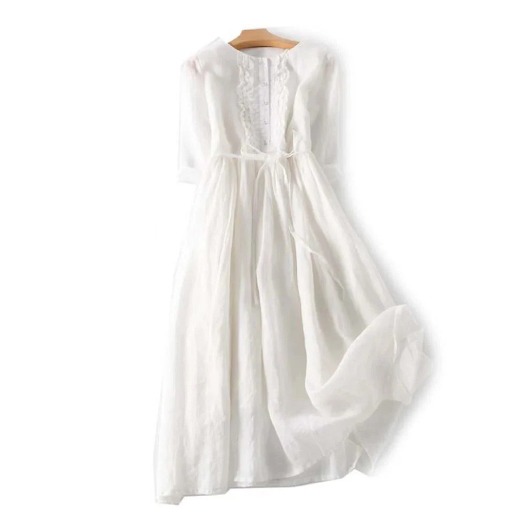 Nadège™ | Featherlight Maxi Dress – White | The Bellemont Sisters Australia