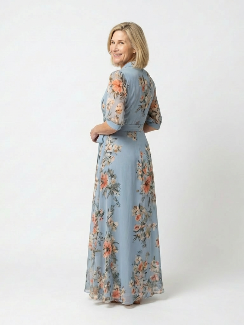 Elowen | Floral Wrap V Neck Maxi Dress | The Bellemont Sisters Australia