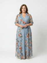 Elowen | Floral Wrap V Neck Maxi Dress | The Bellemont Sisters Australia