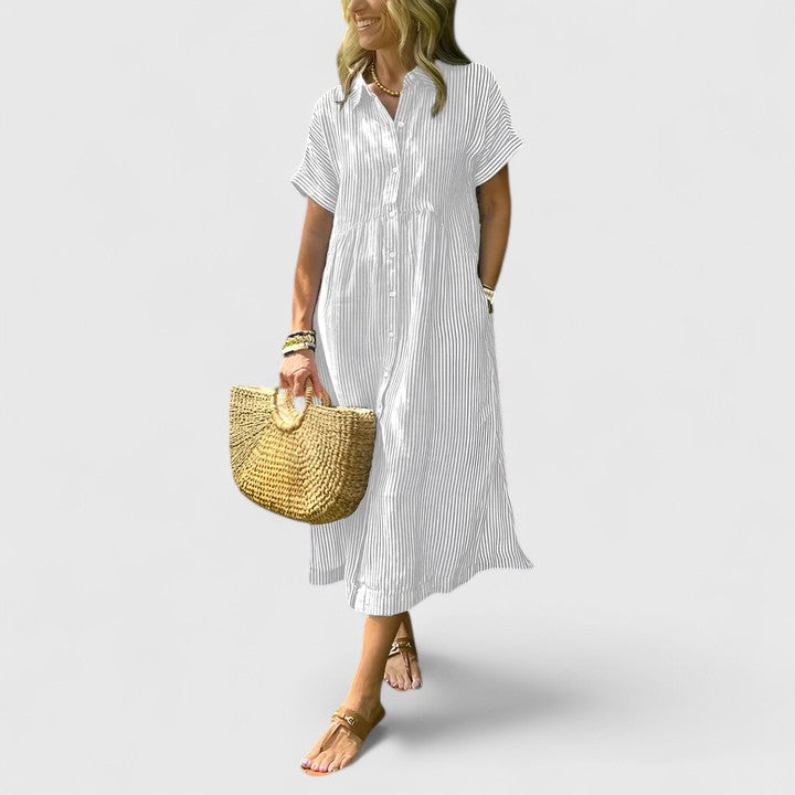 Amara | Comfortable Dress – White | The Bellemont Sisters Australia