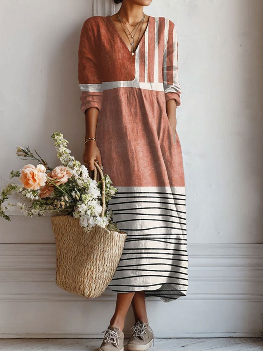 Zoey™ | Everyday Comfort Dress – Brown-Grey | The Bellemont Sisters Australia