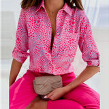Peyton | Women's Printed Long Sleeve Button Top – Red Heart | The Bellemont Sisters Australia