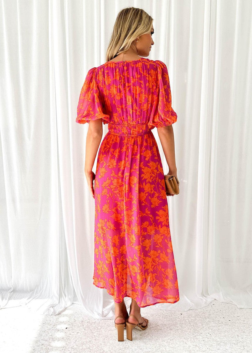 Isabella | Women's Floral V Neck Maxi Wedding Guest Dress | The Bellemont Sisters Australia
