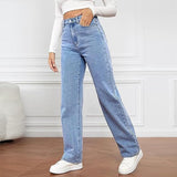 Mia | Women's High Waist Wide Leg Jeans – Light Blue | The Bellemont Sisters Australia