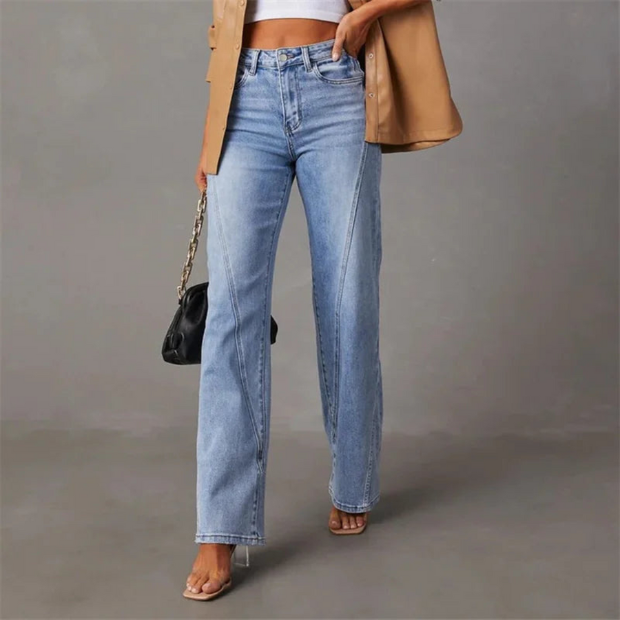Nicole | Women’s Classic Straight Leg Denim Jeans – Blue | The Bellemont Sisters Australia