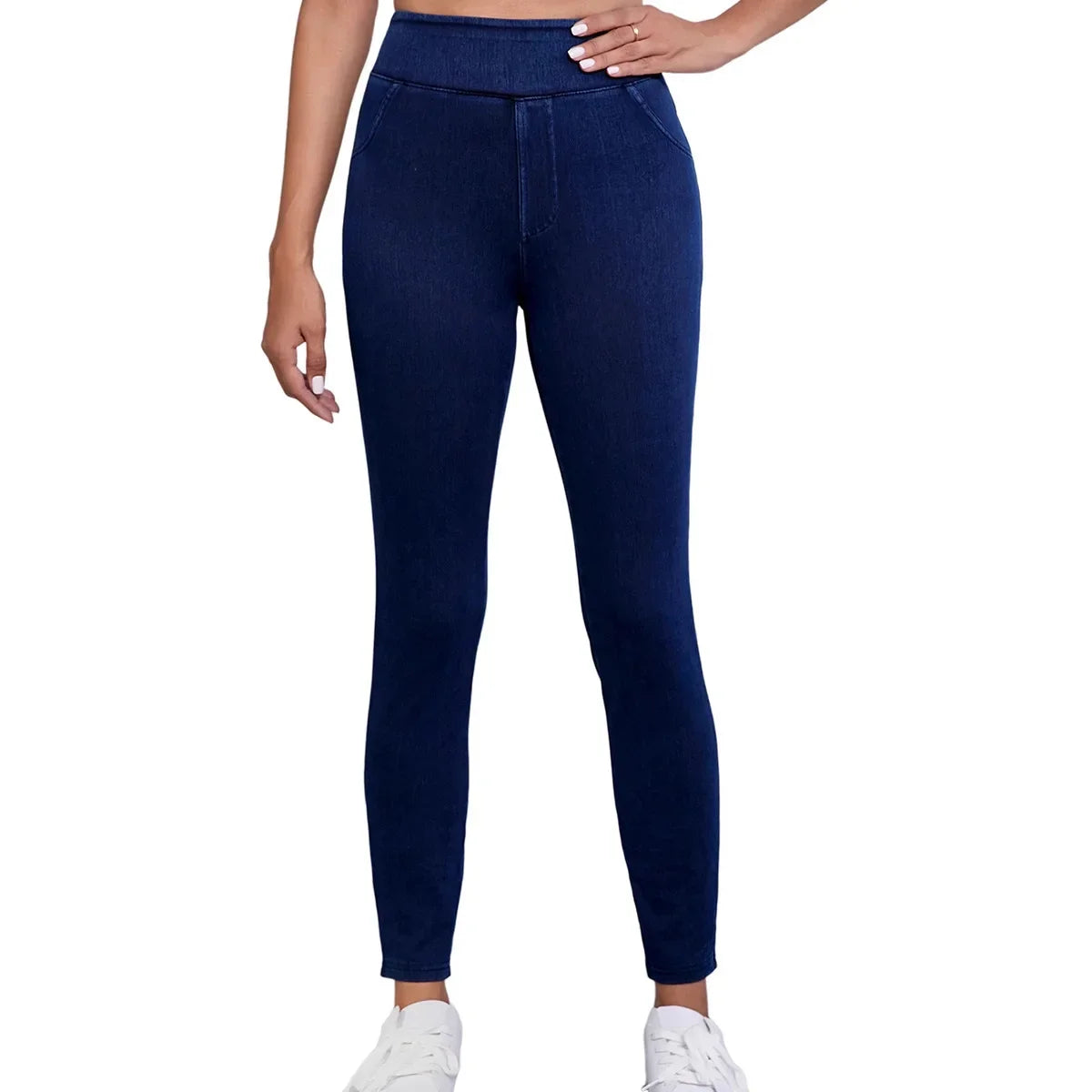 Eleanor | Women’s Slim Fit High-Rise Stretch Jeans – Dark Blue | The Bellemont Sisters Australia