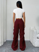 Chloe | Women's Wide Leg Cargo Pocket Drawstring Pants | The Bellemont Sisters Australia