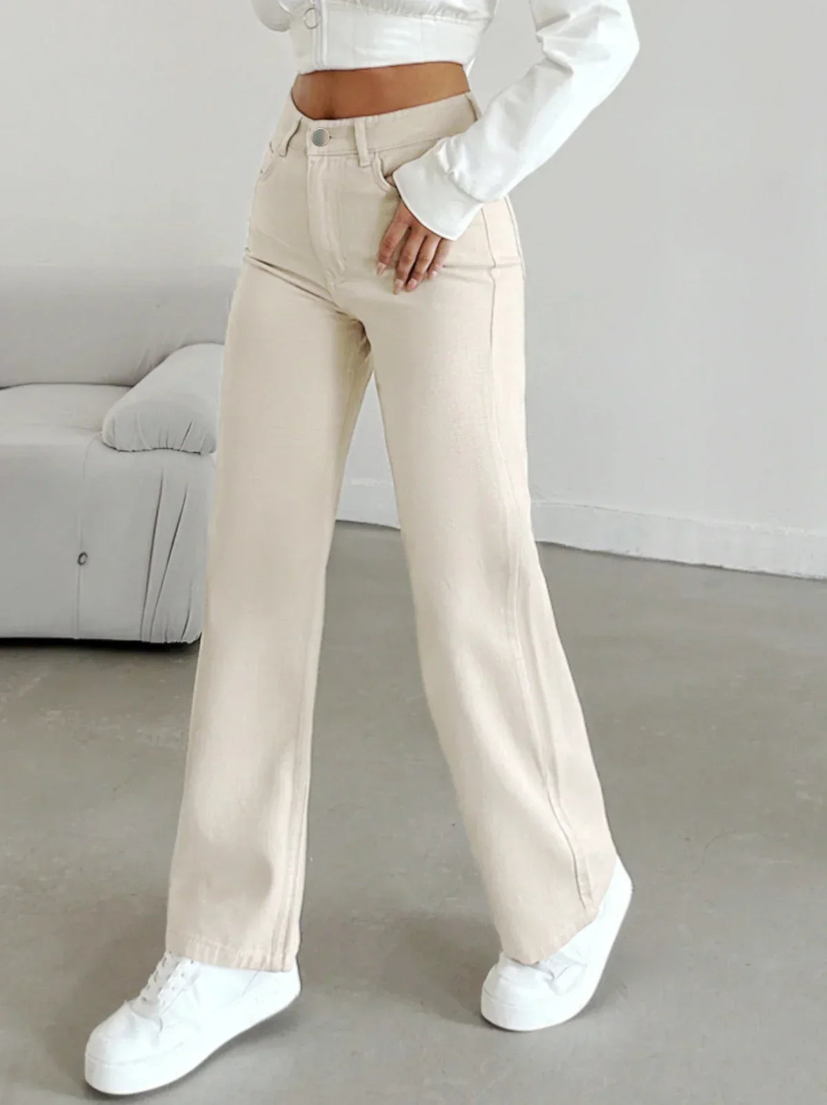 Morgan | Women's High Waist Straight Leg Pants | The Bellemont Sisters Australia