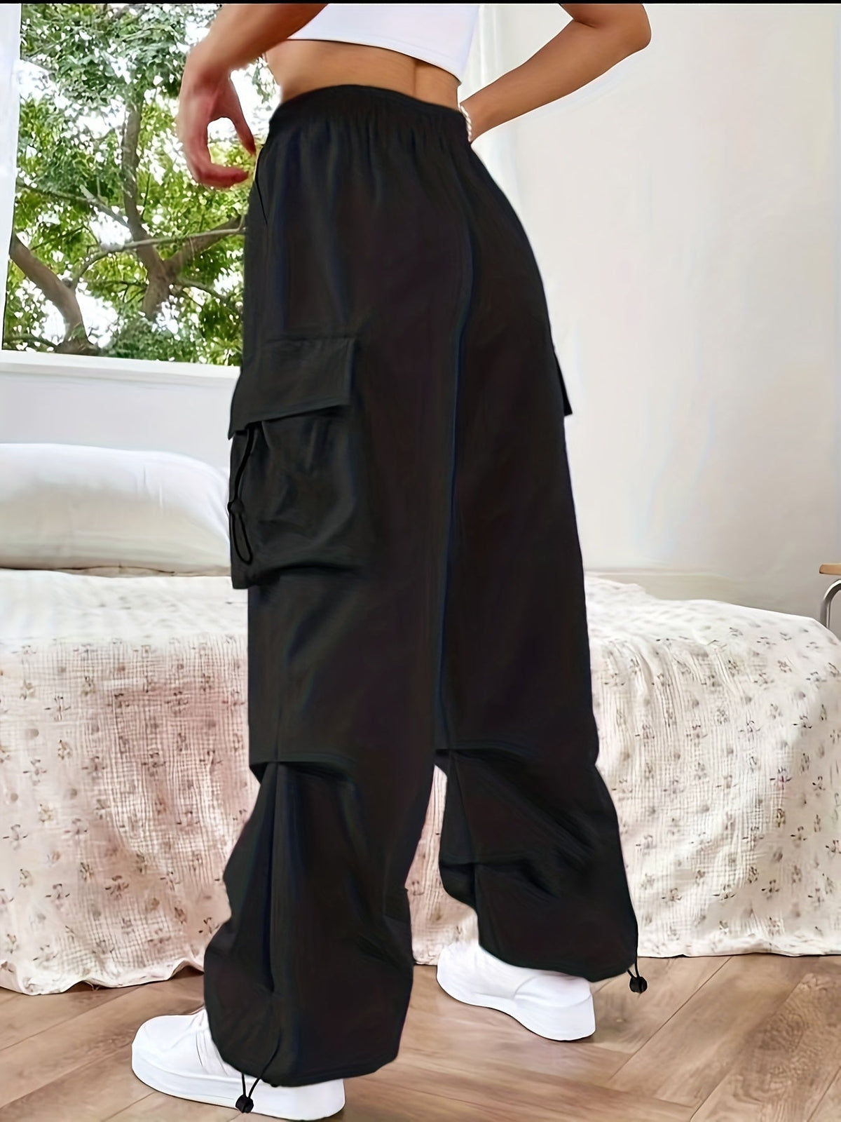 Charlotte | Women's Wide Leg Cargo Pocket Casual Pants | The Bellemont Sisters Australia