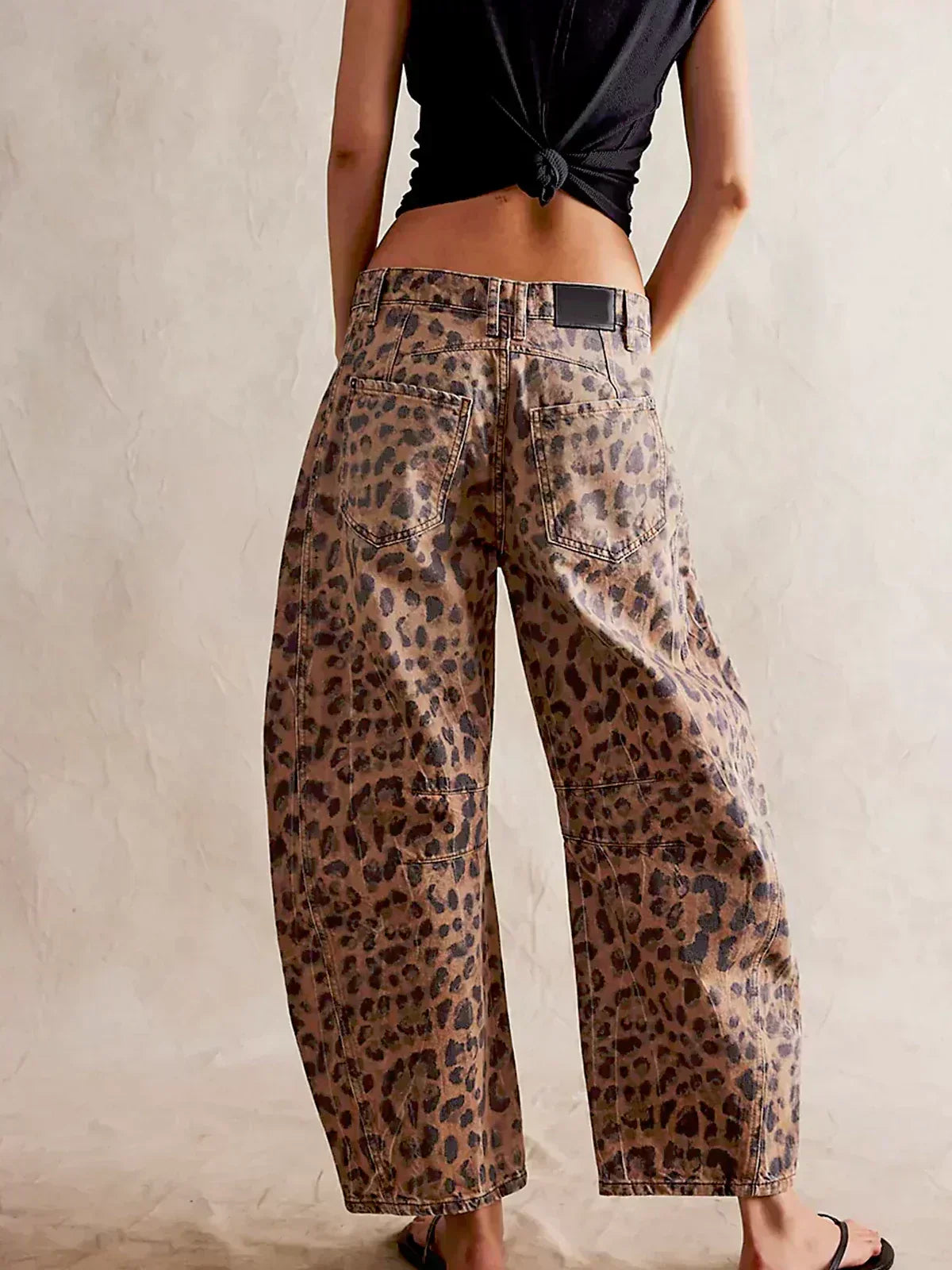 Olivia | Women’s Leopard Print Wide Leg Jeans | The Bellemont Sisters Australia