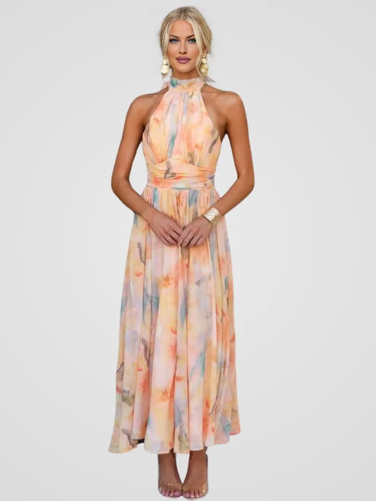 Elviana | Elegant Midi Dress – Pink | The Bellemont Sisters Australia